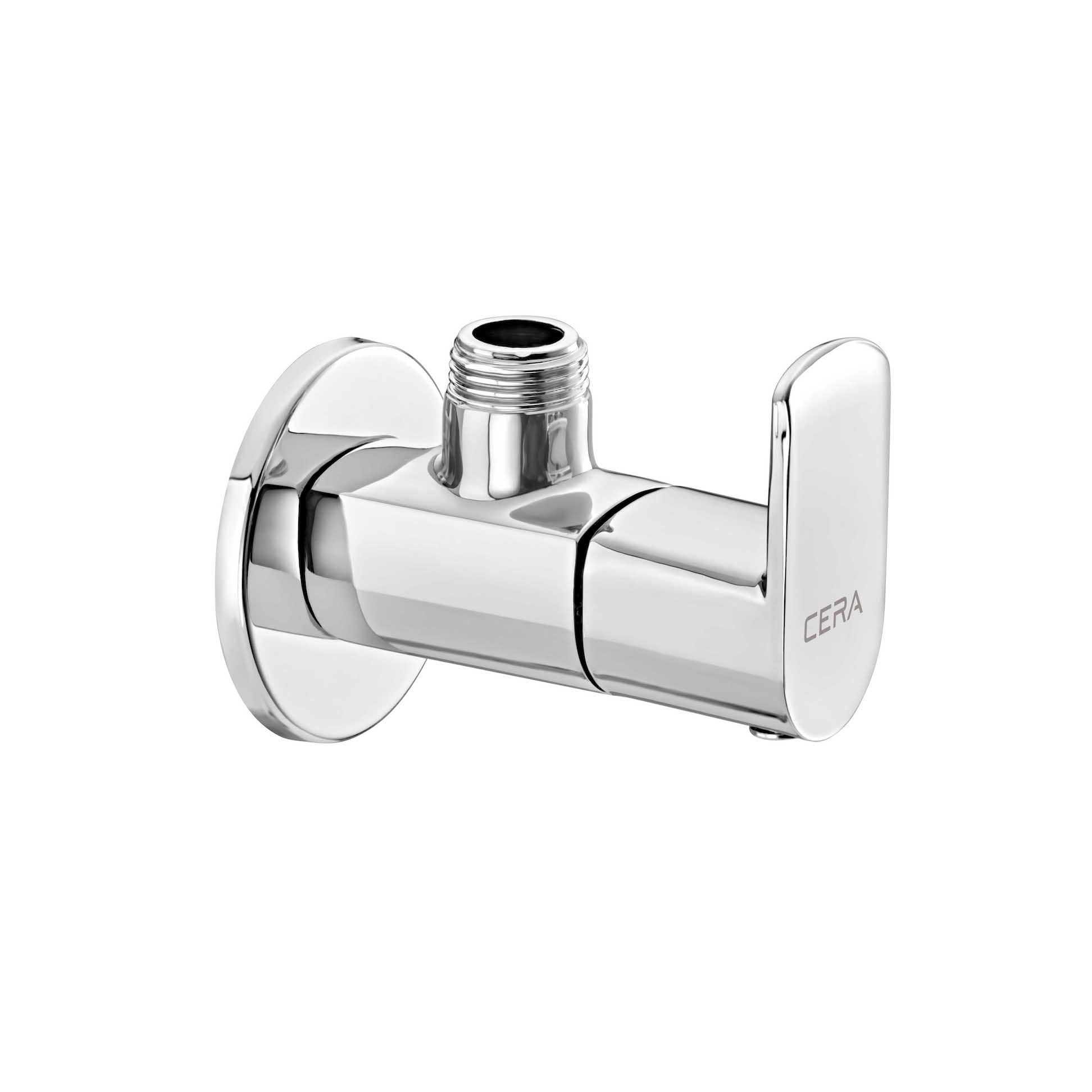 Chromo Angle cock with wall flange